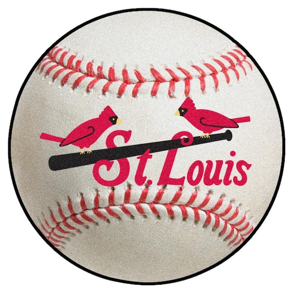 FANMATS St. Louis Cardinals White 2 ft. x 2 ft. Round Baseball Area Rug