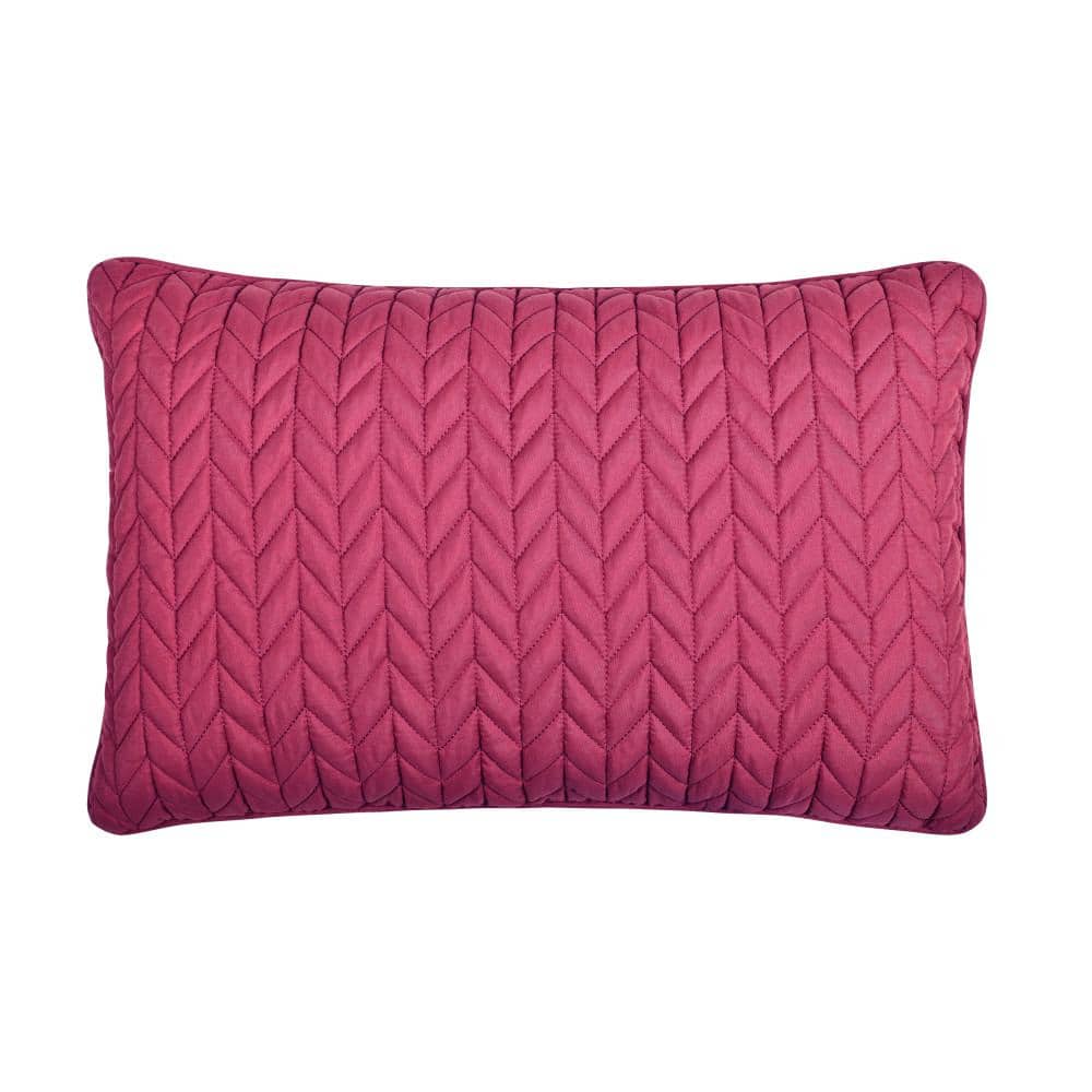 Fuchsia Quilted Microfiber Rectangular Throw Pillow