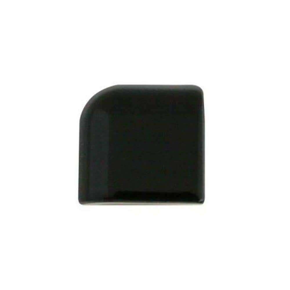Semi-Gloss Black 2 in. x 2 in. Glazed Ceramic Radius Bullnose Corner (0.028