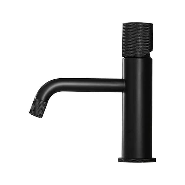 Fapully Single-Handle Single Hole Bathroom Faucet in Matte Black