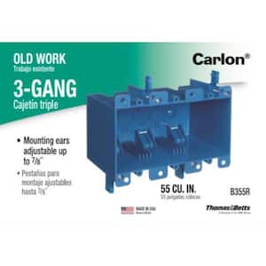 3-Gang 55 cu. in. PVC Old Work Electrical Switch and Outlet Box