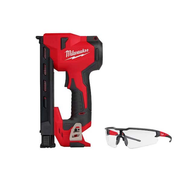 M12 12-Volt Lithium-Ion Cordless Cable Stapler w/ Clear Safety Glasses Anti-Scratch Lenses