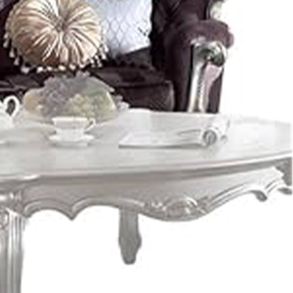 Picardy Antique Platinum Velvet Sofa with 8 Pillows