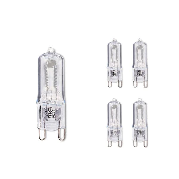 Bulbrite 50-Watt Soft White Light T4 (G9) Bi-Pin Screw Base Dimmable Clear Mini Halogen Light Bulb(5-Pack)