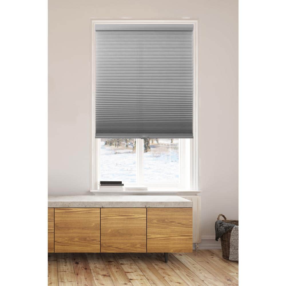 Gray Cordless Cellular Light Filtering Fabric Indoor Shades, 39" x 72"