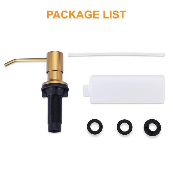 ALEASHA 17 oz. Kitchen Soap and Lotion Dispenser in Gold AL-6F12G
