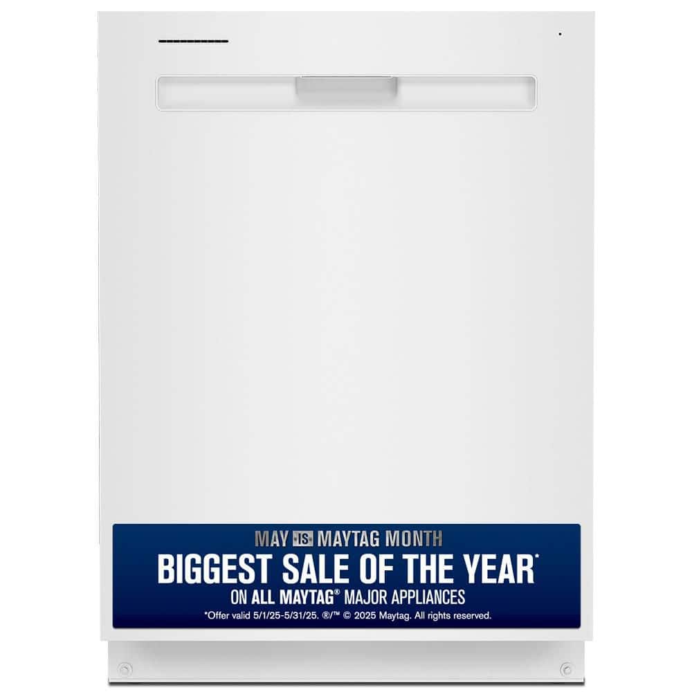 24 in. White Top Control Built-in Tall Tub Dishwasher with Dual Power Filtration, 47 dBA