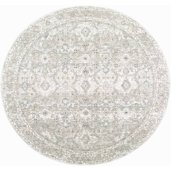 Livabliss Poetry Tan Traditional Border 7 X 7 Area Rug POI2304-710RD ...