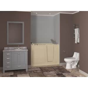 Safe Deluxe 53 in. L x 30 in. W Right Drain Walk-in Whirlpool and Air Bathtub in Biscuit