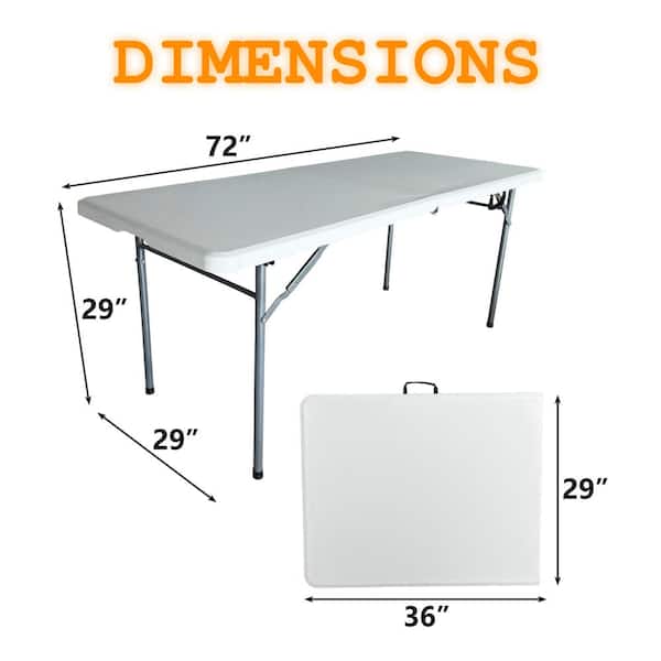 Set camping table and 4 Chairs Folding Aluminum 120cm White/Cream 