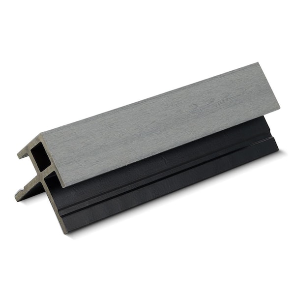 Unbranded 3.9 in. x 3.9 in. x 12 ft. Summit Grey Designers Outer Corner Composite Siding Board