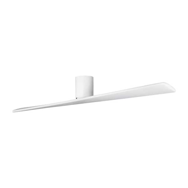 Fan Plank 72 in. Smart Matte White Modern Flush Mount Standard Ceiling Fan with Remote