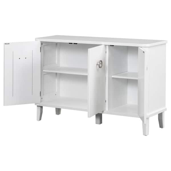 47.2 in. W x 15.7 in. D x 31.8 in. H Bathroom White Linen Cabinet