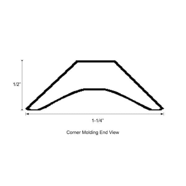 96 in. Solid Surface Easy Up Adhesive Corner Moulding in Tahiti White