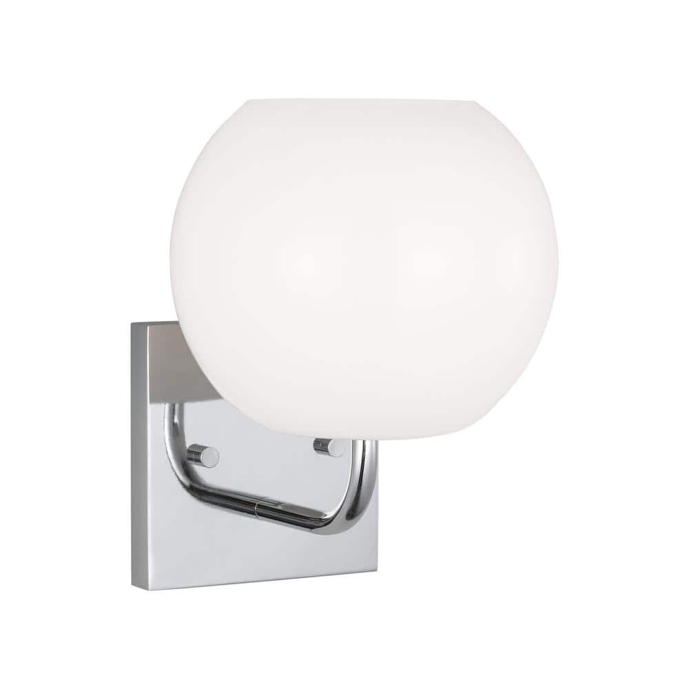 Rory Small 6.825 in. 1-Light Chrome Bathroom Vanity Light with an Opal Glass Shade price history on PriceWatchPro