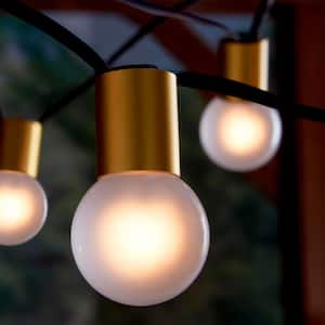 12-Light 12 ft. Indoor/Outdoor Gold Socket Plug-In String Light with Incandescent Bulbs Included