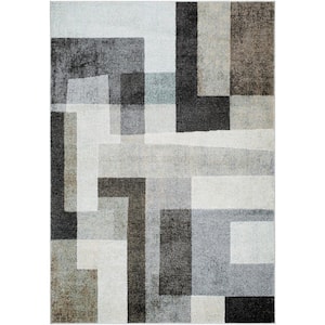 Hyde Park Gray/Blue Geometric 8 ft. x 10 ft. Indoor Area Rug