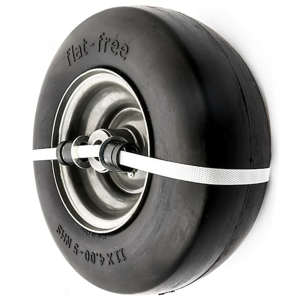 11 in. x 4 in. Universal Flat Free Zero Turn Front Wheel Assembly with  Smooth Tread