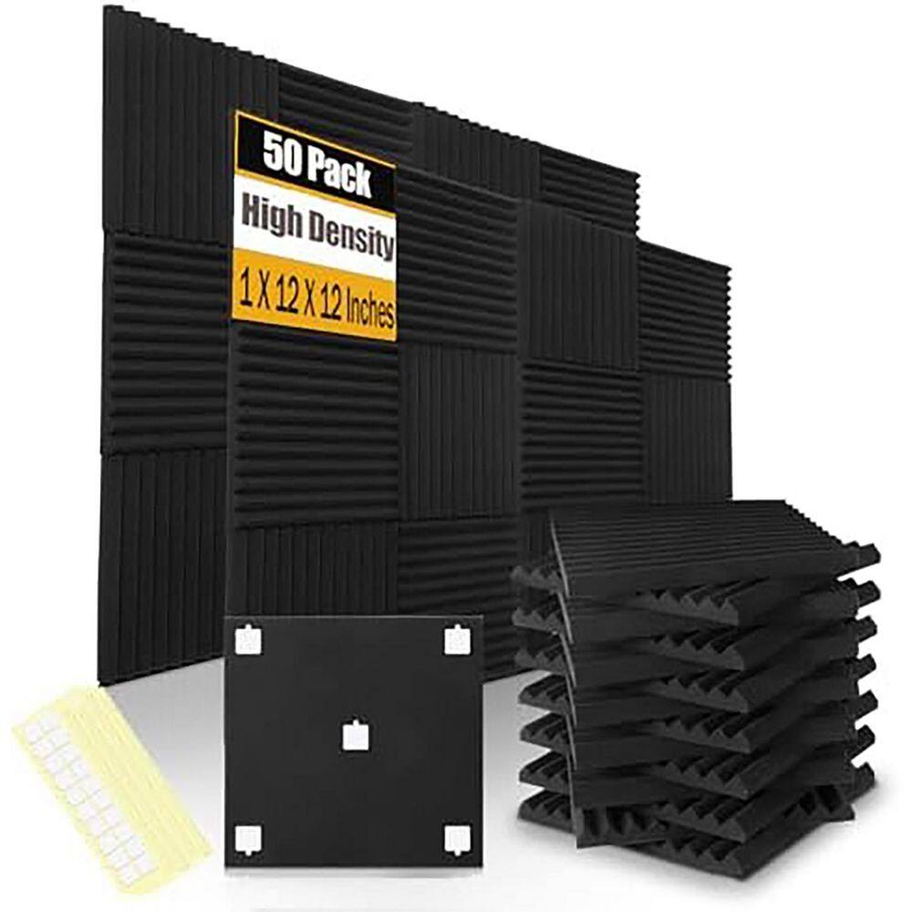 1in. T x 1ft. x 1ft. Black Polyurethane Sound Absorbing Panel 50-Pack High Density Acoustic Foam price history on PriceWatchPro