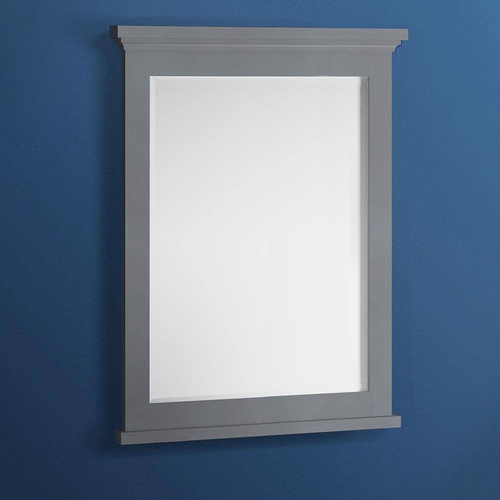 Elegant Shaker-Style 30" Rectangular Wood Bathroom Vanity Mirror in Gray