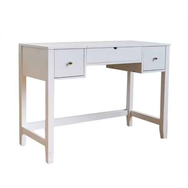 POSH POLLEN Harley White Vanity Desk 43 in. x 31 in. x 19 in.