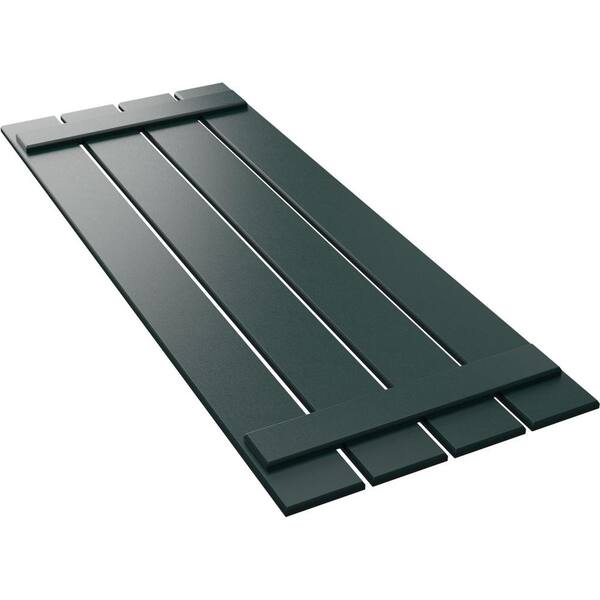 Ekena Millwork 23 in. x 42 in. True Fit PVC 4-Board Spaced Board and Batten Shutters Pair in Thermal Green