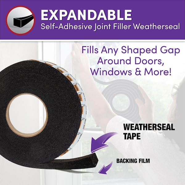Frost King - Expanding Foam Tape Weatherstrip 1/2 in. x 20 ft. Black