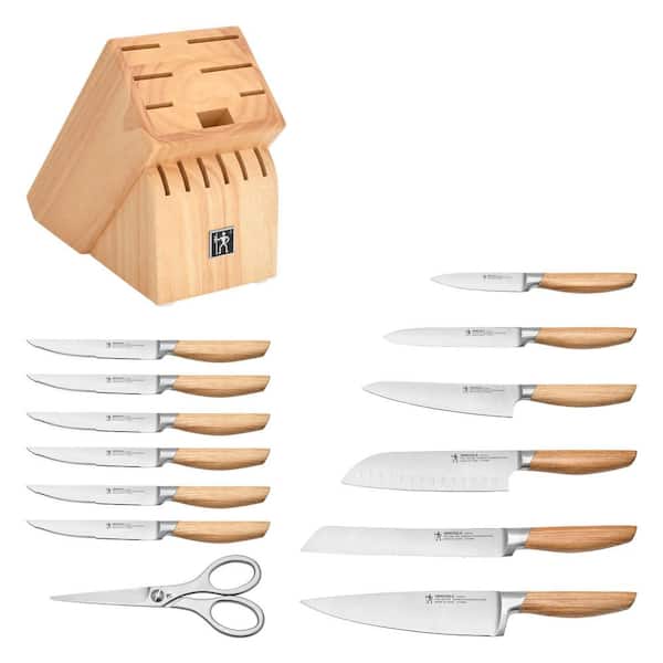 Henckels Pakka 14-Piece Stainless Steel Full Tang Knife Block Set