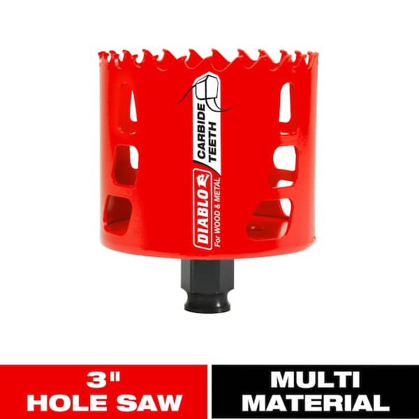 DIABLO 3 in. Carbide Hole Saw with 2-3/8 in. Cutting Depth