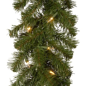 9 ft. North Valley(R) Spruce Garland with Battery Operated Dual Color LED Lights