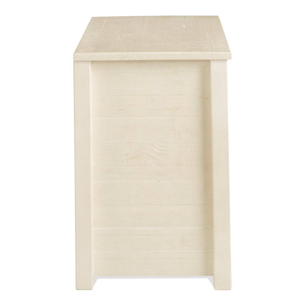 Antique White Solid Pine 3-Drawer Rustic Nightstand