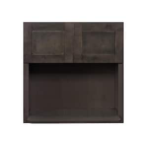 Lancaster Vintage Charcoal Plywood Shaker Stock Assembled Wall Microwave Kitchen Cabinet 30 in. W x 12 in. D x 30 in. H