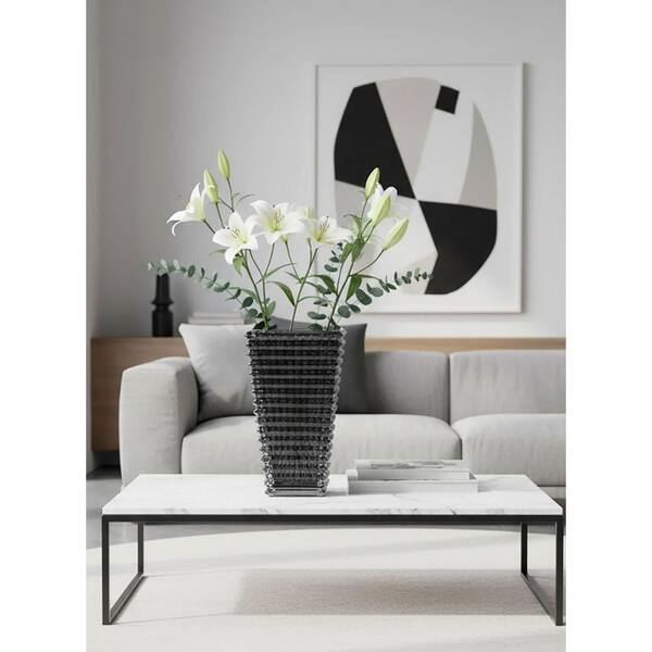 11 in. Black Glass Decorative Vase YAQ84Z - The Home Depot