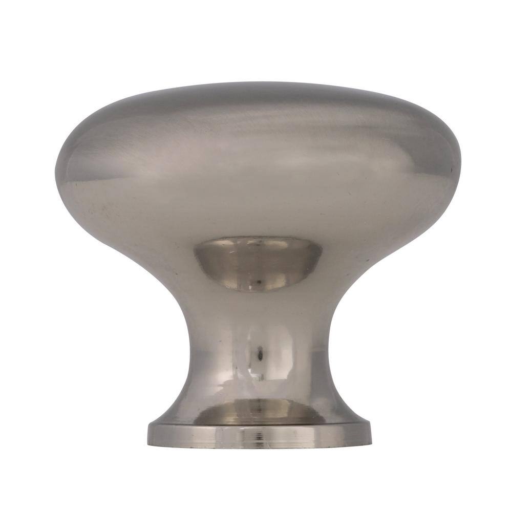 Sterling Nickel Round Cabinet Knob with Mounting Hardware