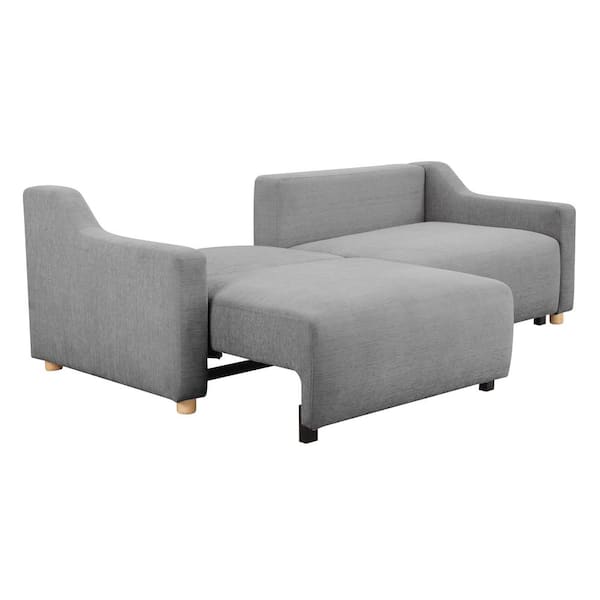 Serta Augustus 72.6 in. Light Grey Polyester Queen Size Sofa Bed  SAAGSQS3BU3143 - The Home Depot