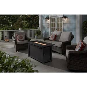 30 in. Outdoor Steel Propane Black Gas Fire Pit Table
