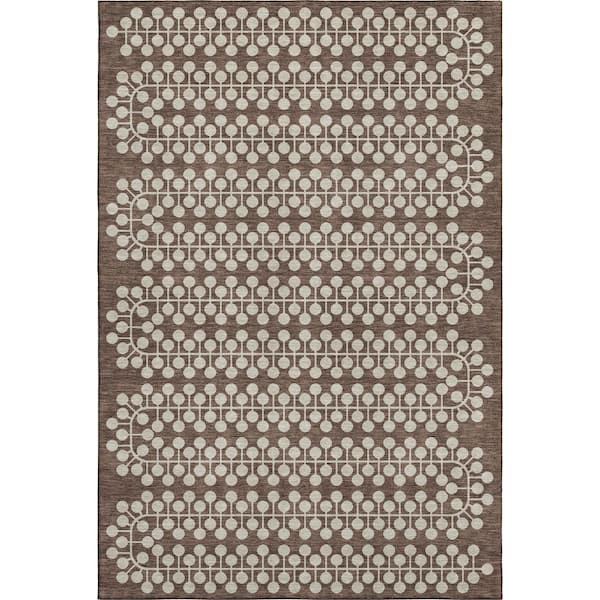 Mayfield Premium Machine Washable Abstract AMF2247 Brown 10 ft. x 14 ft. Area Rug