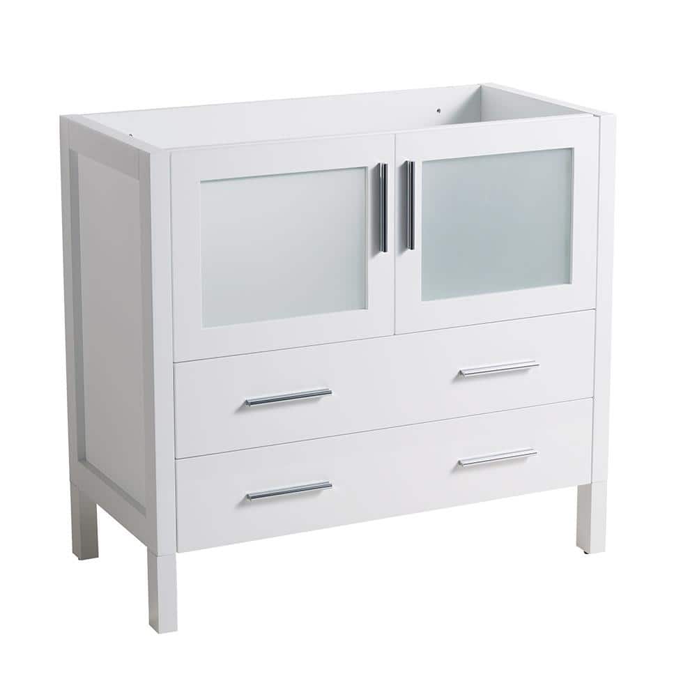 White Engineered Wood Freestanding Modern Bathroom Vanity Base