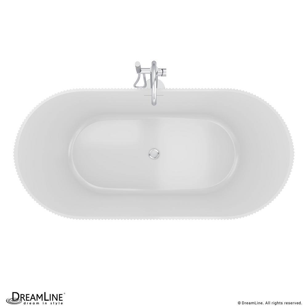 Charisma 59'' White Ribbed Acrylic Freestanding Bathtub
