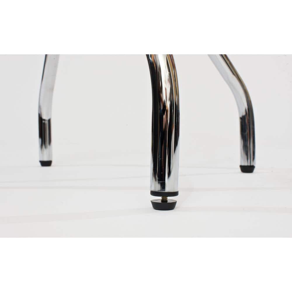 Black Faux Leather and Chrome Swivel Bar Stools, 30" Set