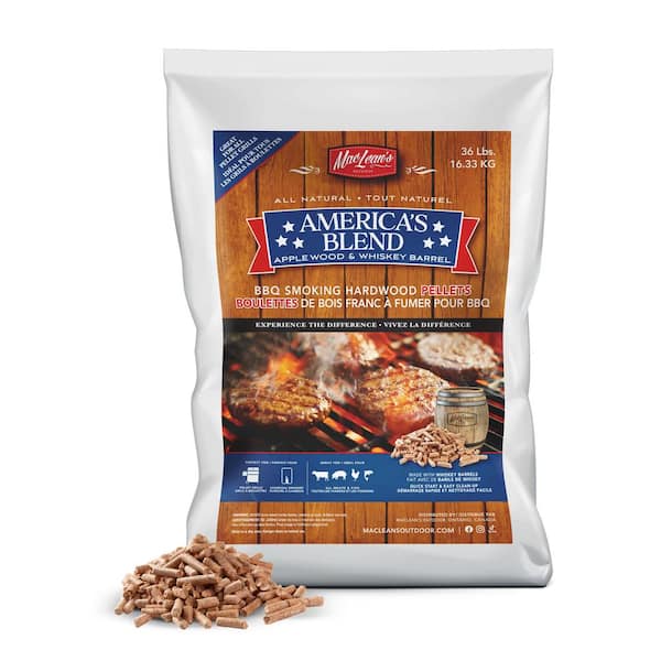 Maclean's OUTDOOR 36 lbs. America's Apple/Whiskey Blend All-Natural Hardwood Pellets for Grilling or Smoking