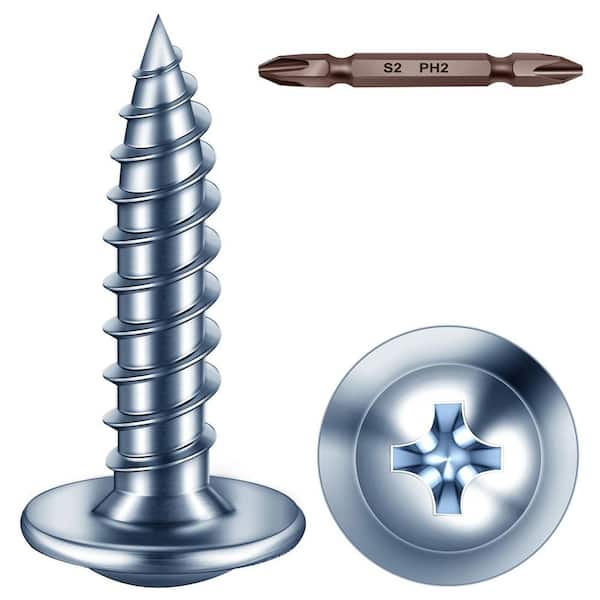 #8 x 3/4 in. Blue Zinc Phillips Truss Head Self-Tapping Wood Screws (300-Pack)