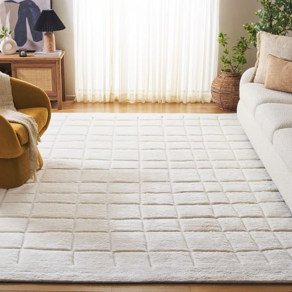 Manhattan 9 ft. x 12 ft. Ivory Geometric Area Rug