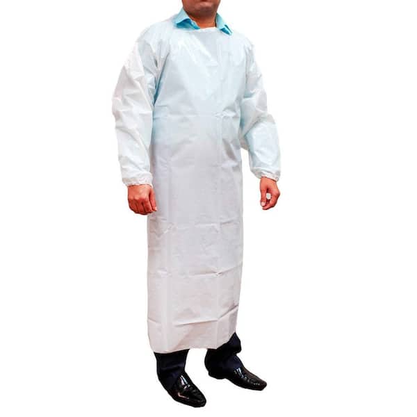 disposable aprons  LDPE white blocked 25 µm L 750 mm H 1500 mm
