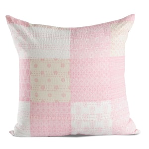 Traditional Patola Pink Multicolored Graphic Hypoallergenic Polyester 20 in. x 20 in. Throw Pillow