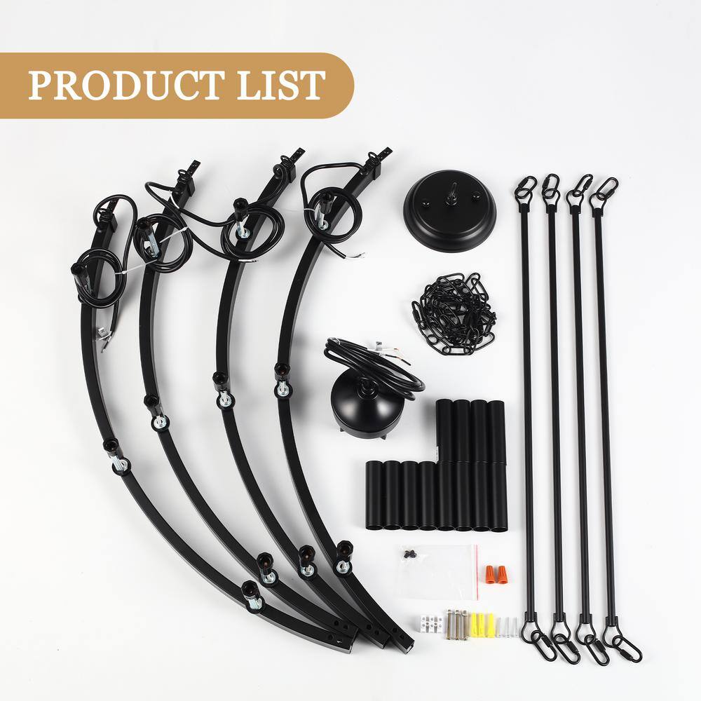 Black Metal 12-Light Candle Wagon Wheel Chandelier