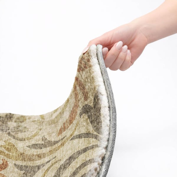 Dream Shag Premium Machine Washable Abstract ADS764 Beige 9 ft. x 12 ft. Area Rug