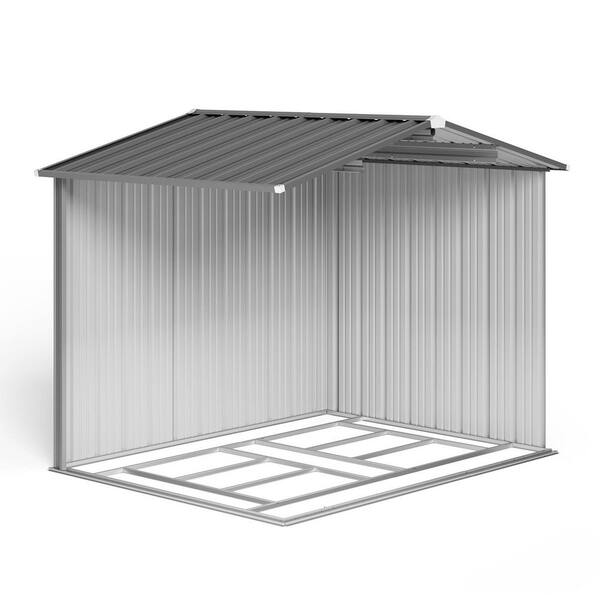 Lofka 8x6 FT (48 Sq Ft) Galvanized Metal Outdoor Storage Shed-Dark