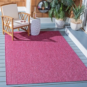 Courtyard Red 4 ft. x 6 ft. Dotted Diamond Indoor/Outdoor Patio Area Rug