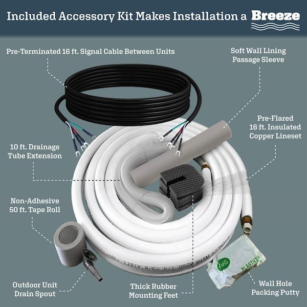 Low-Ambient 12,000 BTU 1 Ton 20 SEER Ductless Mini Split Wall Mounted Inverter Air Conditioner with Heat Pump 110/120V